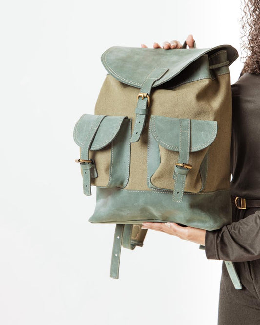 Green on Olive Trek Back Pack