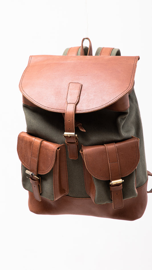 Vintage Trek Genuine Leather Back Pack