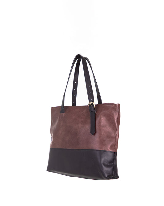 Brown with Black Tote Bag